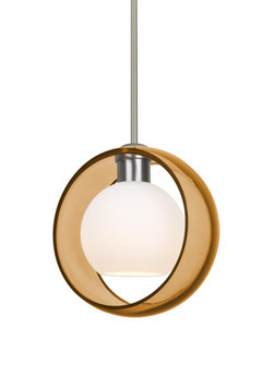 Besa Mana Pendant, Amber/Opal, Satin Nickel Finish, 1x9W LED (127|1TT-MANAAM-LED-SN)