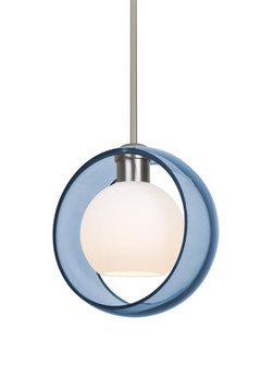 Besa Mana Pendant, Blue/Opal, Satin Nickel Finish, 1x60W Medium Base (127|1TT-MANABL-SN)