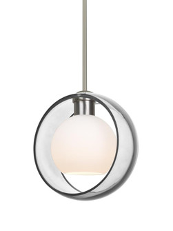 Besa Mana Pendant, Clear/Opal, Satin Nickel Finish, 1x9W LED (127|1TT-MANACL-LED-SN)