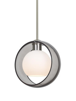 Besa Mana Pendant, Smoke/Opal, Satin Nickel Finish, 1x9W LED (127|1TT-MANASM-LED-SN)