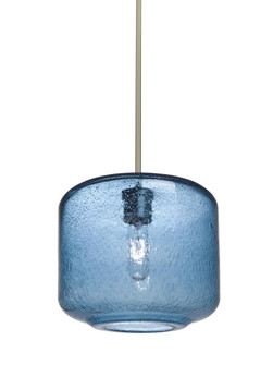 Besa Niles 10 Pendant, Blue Bubble, Satin Nickel Finish, 1x60W Medium Base T10 (127|1TT-NILES10BL-SN)