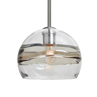 Besa Spirit 8 Pendant, Smoke/Clear, Satin Nickel Finish, 1x60W Medium Base (127|1TT-SPIR8SC-SN)