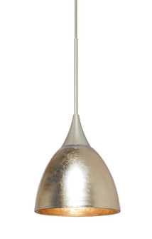 Besa Divi Pendant, Gold Foil, Satin Nickel, 1x9W LED (127|1XT-1758GF-LED-SN)