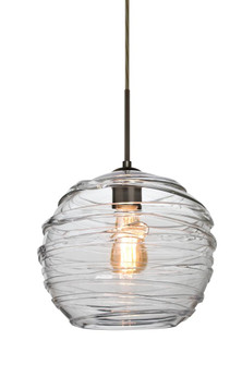 Besa Wave 10 Pendant For Multiport Canopy Bronze Clear 1x8W LED Filament (127|J-462761-EDIL-BR)