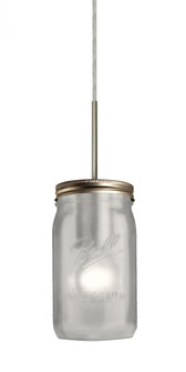 Besa Pendant For Multiport Canopy Milo 4 Satin Nickel White Frost 1x40W Medium Base A15 (127|J-MILO4WF-SN)