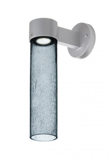 Besa, Juni 16 Outdoor Sconce, Blue Bubble, Silver Finish, 1x4W LED (127|JUNI16BL-WALL-LED-SL)