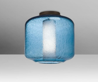 Besa Niles 10 Ceiling, Blue Bubble/Opal, Bronze Finish, 1x60W T10 (127|NILES10BOC-BR)