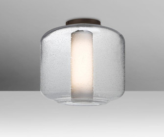 Besa Niles 10 Ceiling, Clear Bubble/Opal, Bronze Finish, 1x60W T10 (127|NILES10COC-BR)