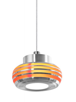 Besa, Flower Cord Pendant For Multiport Canopy, Amber/Amber, Satin Nickel Finish, 1x6W LED (127|X-FLOW00-AMAM-LED-SN)
