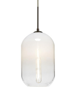 Besa, Omega 12 Cord Pendant, White/Clear, Bronze Finish, 1x5W LED Filament (127|1JT-OMEGA12WH-EDIL-BR)