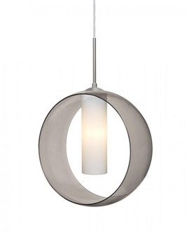 Besa, Plato Cord Pendant, Smoke/Opal, Satin Nickel Finish, 1x5W LED (127|1JT-PLATOSM-LED-SN)