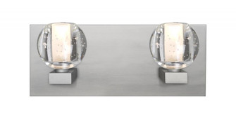 Besa, Boca Vanity, Clear Bubble, Satin Nickel Finish, 2x3W LED (127|2WF-BOCABB-LED-SN)