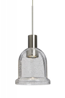 Besa, Kiba Cord Pendant, Clear Bubble, Satin Nickel Finish, 1x3W LED (127|1XT-KIBACL-LED-SN)