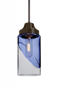 Besa, Blink Cord Pendant, Trans. Blue/Clear, Bronze Finish, 1x60W Medium Base (127|1JT-BLINKBL-BR)