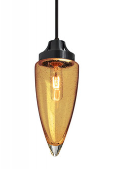 Besa, Sulu Cord Pendant, Amber Bubble, Black Finish, 1x60W Medium Base (127|1JT-SULUAM-BK)