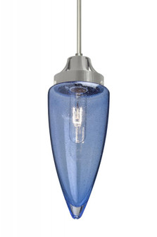 Besa, Sulu Cord Pendant, Blue Bubble, Satin Nickel Finish, 1x60W Medium Base (127|1JT-SULUBL-SN)