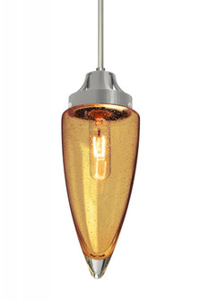 Besa, Sulu Cord Pendant, Amber Bubble, Satin Nickel Finish, 1x60W Medium Base (127|1JC-SULUAM-SN)