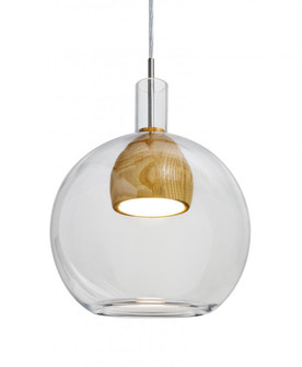 Besa, Benji Cord Pendant, Clear/Medium, Satin Nickel Finish, 1x9W LED (127|1JT-BENJICLMD-LED-SN)
