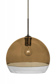 Besa, Ally 12 Cord Pendant, Amber/Clear, Bronze Finish, 1x60W Medium Base (127|1JT-ALLY12AM-BR)