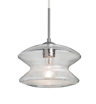 Besa, Zen Cord Pendant, Clear Bubble, Satin Nickel Finish, 1x60W Medium Base (127|1JT-ZENCL-SN)