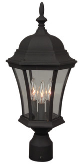 Curved Glass Cast 3 Light Outdoor Post Mount in Textured Black (20|Z345-TB)