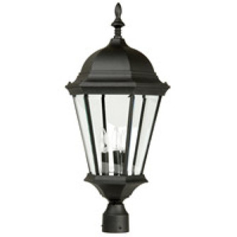 Straight Glass Cast 3 Light Outdoor Post Mount in Textured Black (20|Z555-TB)