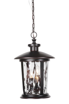 Summerhays 18.5'' 3 Light Outdoor Pendant in Oiled Bronze Gilded with Clear Hammered Glass (20|Z7121-OBG)