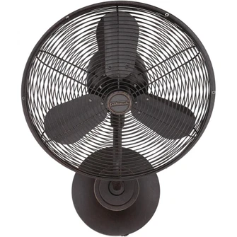 Bellows I 14'' 3-Blade Hard-wired Indoor/Outdoor (Damp) Wall Fan in Aged Bronze Textured (20|BW116AG3-HW)