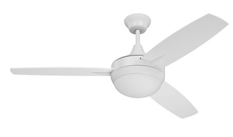 Targas 52'' 3-Blade Ceiling Fan in White w/ White Blades; Integrated Light Kit (20|TG52W3)