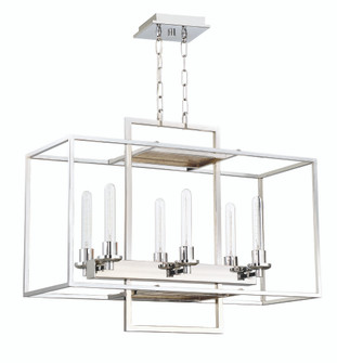 Cubic 6 Light Linear Chandelier in Chrome (20|41526-CH)