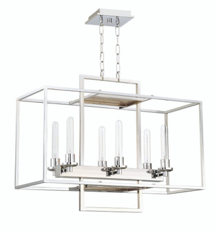 Cubic 6 Light Linear Chandelier in Chrome (20|41526-CH)
