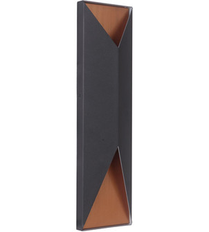 Peak 2 Light Large LED Outdoor Pocket Sconce in Textured Black/Satin Brass (20|Z3422-TBSB-LED)