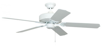 Enduro Plastic 52'' 5-Blade Ceiling Fan in White w/ White Blades; Light Kit Optional (Not Include (20|END52WW5P)