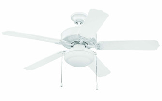 Enduro Plastic 52'' 5-Blade Ceiling Fan with Light Kit in White w/ White Blades (20|END52WW5PC1)