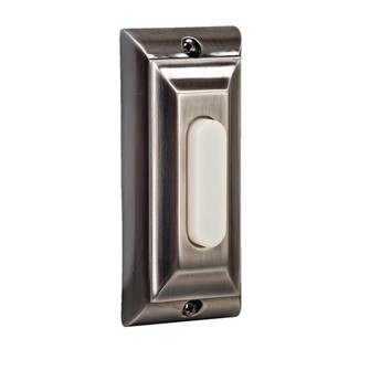 Surface Mount Die-Cast Builder's Plus Series LED Lighted Push Button in Antique Pewter (20|PB4042-AP)