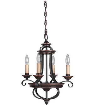 Stafford 4 Light Chandelier in Aged Bronze/Textured Black (20|38724-AGTB)