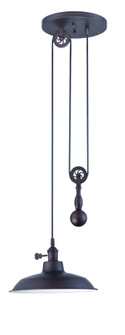 1 Light Pulley Pendant in Aged Bronze (20|P400-ABZ)