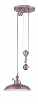 1 Light Pulley Pendant in Tarnished Silver (20|P400-TS)