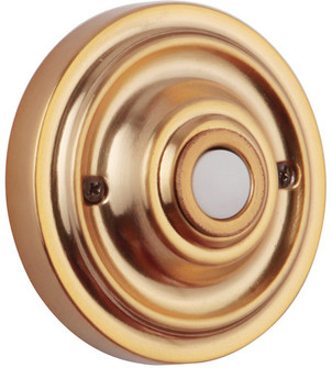 Surface Mount LED Lighted Push Button in Satin Brass (20|PB3039-SB)