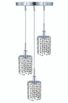 Mini 3 light Chrome Pendant (758|1283D-R-R-CL/SA)