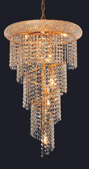 Spiral 8 light Gold Pendant Clear Royal Cut Crystal (758|V1801SR16G/RC)