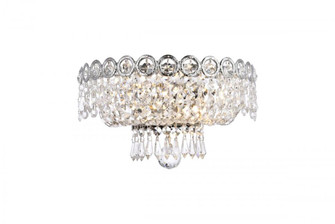 Century 2 light Chrome Wall Sconce Clear Royal Cut Crystal (758|V1900W12C/RC)