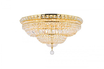 Tranquil 12 light Gold Flush Mount Clear Royal Cut Crystal (758|V2528F24G/RC)