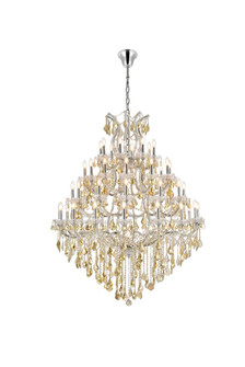 Maria Theresa 49 Light Chrome Chandelier Golden Teak (Smoky) Royal Cut Crystal (758|2800G46C-GT/RC)