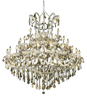 Maria Theresa 41 Light Chrome Chandelier Golden Teak (Smoky) Royal Cut Crystal (758|2800G52C-GT/RC)