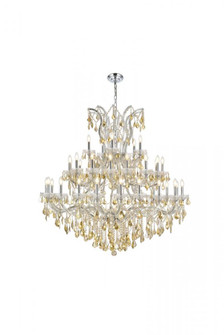 Maria Theresa 41 light Chrome Chandelier Golden Teak (Smoky) Royal Cut Crystal (758|2800G52C-GT/RC)