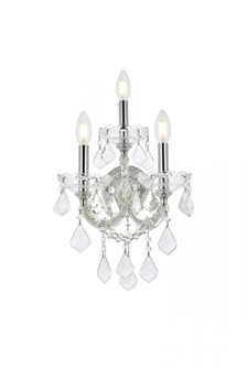 Maria Theresa 3 light Chrome Wall Sconce Clear Royal Cut Crystal (758|2800W3C/RC)