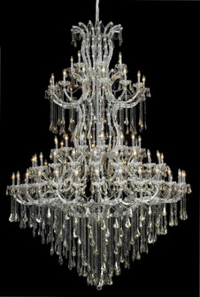 Maria Theresa 85 Light Chrome Chandelier Golden Teak (Smoky) Royal Cut Crystal (758|2801G96C-GT/RC)