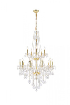 Verona 15 light Gold Chandelier Clear Royal Cut Crystal (758|V7815G33G/RC)