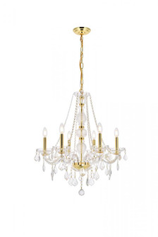 Verona 6 light Gold Chandelier Clear Royal Cut Crystal (758|V7856D24G/RC)